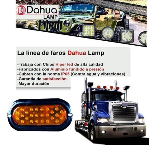 Imagen 5 de 5 de Plafón Ovalado Rectangular Led Estrobo Ámbar Alta Baja