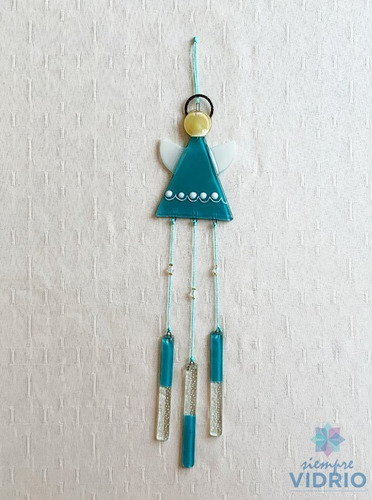 Souvenir Angelito Llamador De Ángeles Vitrofusión X15u.