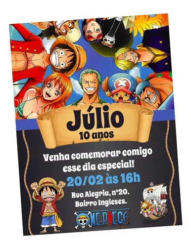 Convite Digital One Piece Online Virtual Whatsapp