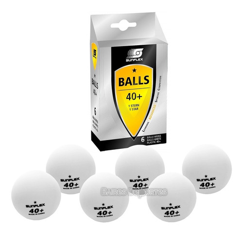 Pelotas Ping Pong Sunflex 1-star Pack X 6 Unid Pelotitas