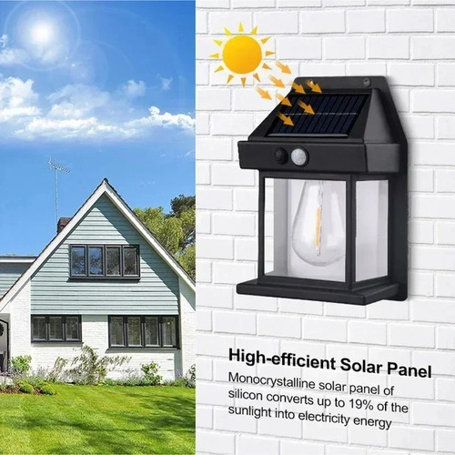 2pz Arbotante Solar Luz Cálida Recargable Batería Sensor