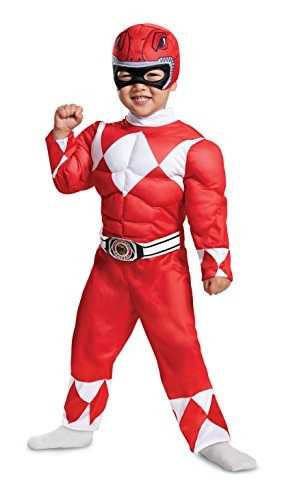 Disfraz Power Rangers Rojo Para Niños