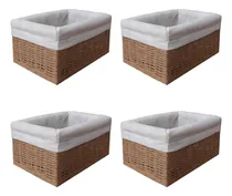 Comprar 4 Cestos Yute Canasto Chico Organizaor Decorativo
