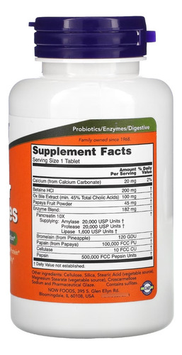 Super Enzymes 90 cápsulas - Enzimas Digestivas - Now Foods