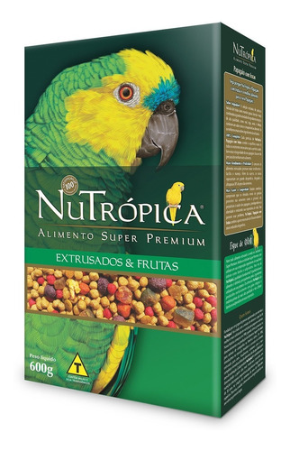 Nutrópica Para Papagaio Sabor Frutas - 600g