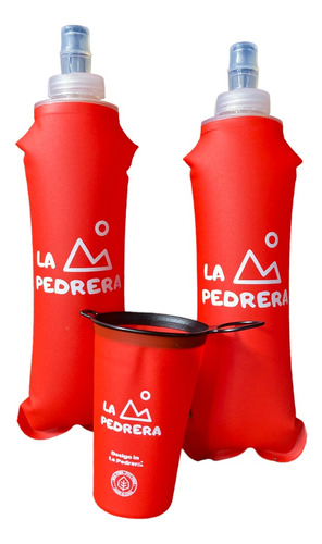 Kit Soft Flask Rojo 500ml Trail Running Botella De Agua 