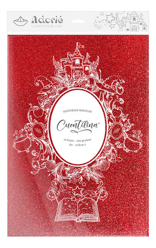 Cuentilina By Adorie- Brillos Clásicos X 10 Hojas Color Rojo Manzana Encantada