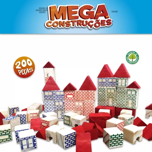 Blocos De Montar Madeira Castelinho Antigo Com 200 Peças de Encaixe  Brinquedo Infantil Menino Menina - Xalingo - Brinquedos de Montar e  Desmontar - Magazine Luiza