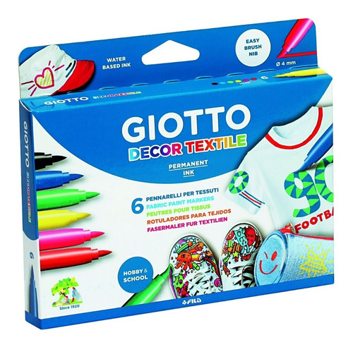 Marcadores Giotto Textiles Caja X6 Unidades