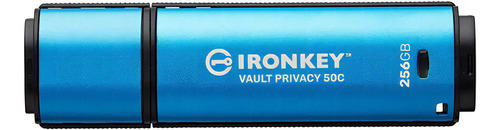Memoria Usb-c Kingston Ironkey Vaultprivacy 50c 256gb Aes256 Color Azul Liso