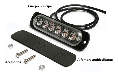 8pc 6led Luz Estroboscópica Flash Emergencia Advertencia Luz