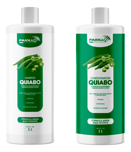 Kit Profissional Shampoo + Condicionador Quiabo 2x1l Paiolla