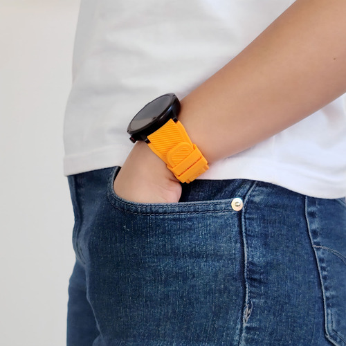Correa Deportiva Texturizada Para Smartwatch Colmi C81 Naranja Claro 2.2 Cm