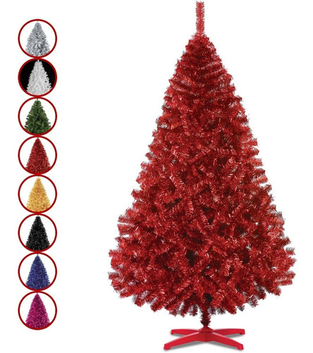 Arbol Pino Colores Navidad Artificial Naviplastic 220cm Color Rojo