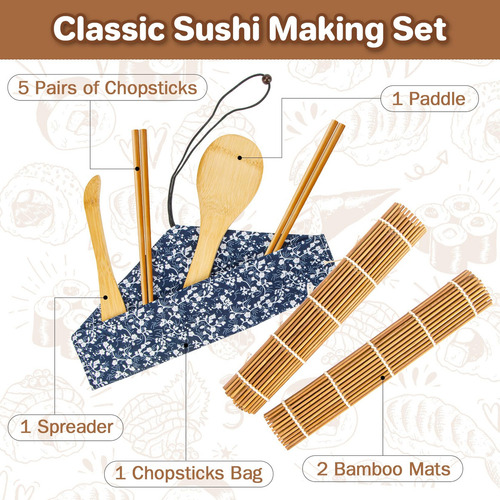Kit Para Hacer Sushi Natural Tapete Para Enrollar Sushi Kit