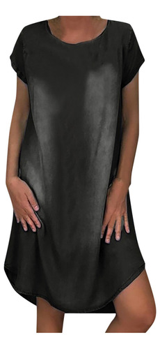 Vestido De Mezclilla Sintética De Talla Grande Para Mujer, H