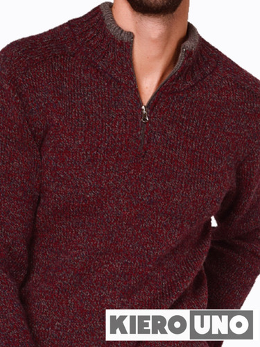 Imagen 2 de 7 de Sweater Hombre Pullover De Lana Cuello Con Cierre Kierouno