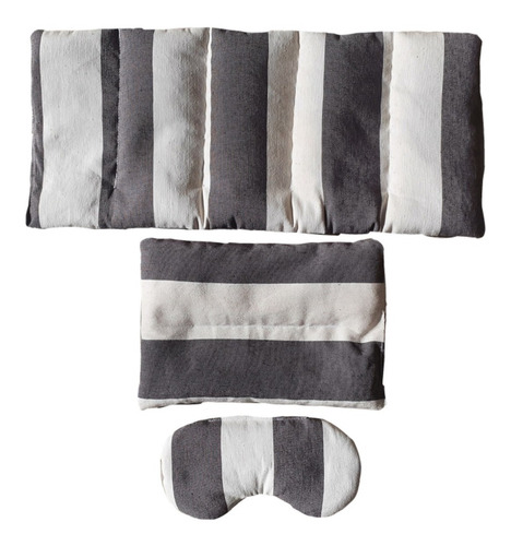 Imagen 9 de 10 de Kit 3 Almohadas Terapéuticas Semilla Lumbar Antifaz Multiuso