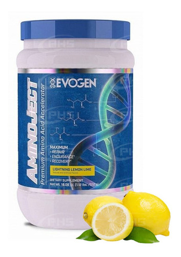 Aminoacidos Aminoject Evogen 30 Servicios Sabor Lightning Lemon Lime