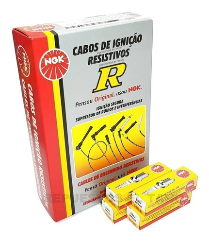 Kit Cables De Bujias+bujias Fiat Idea Punto 1.4 8v. Ngk