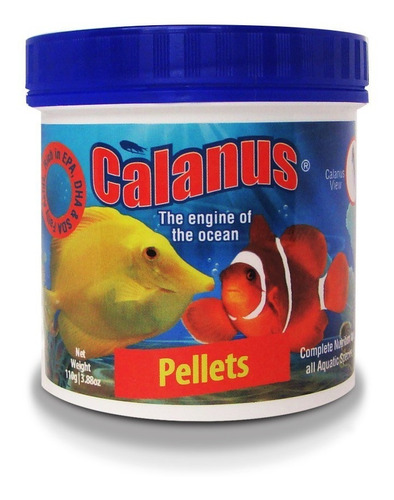 Ração Bcuk Calanus Pellets M 110g 2,5mm Alimento Marinhos