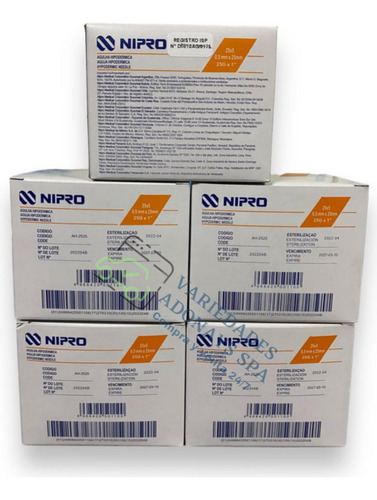 Aguja Hipodermica Nipro 25g X 1  Pack De 500 Unidades V/a