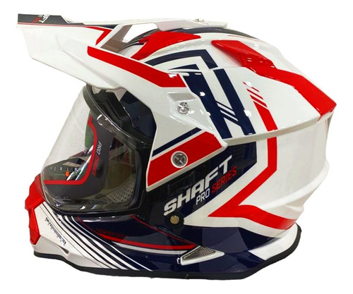 Casco Multiproposito Shpro-mx370 Theme Blanco Rojo Visor Tr