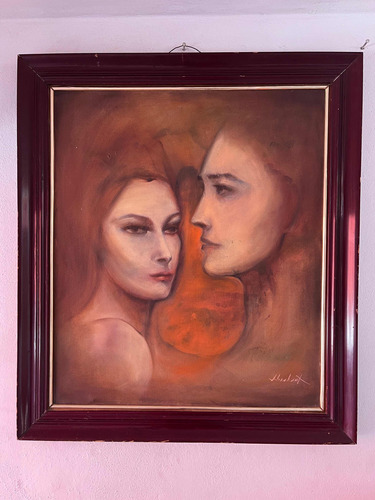 Cuadro Pintura Retrato Mujer Mujeres Óleo Sobre Lienzo