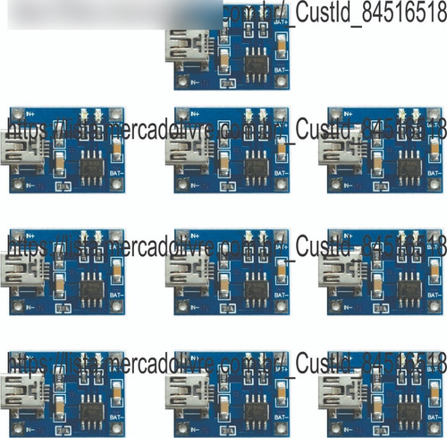 10 X Micro Usb Carregador Bateria Litio 1a 5v Lithium Tp4056