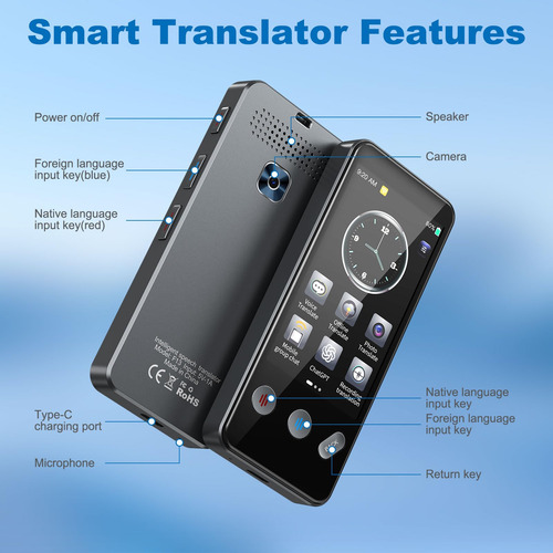Dispositivo Traductor De Idiomas Ruisj 139+ Idiomas Sin Wifi