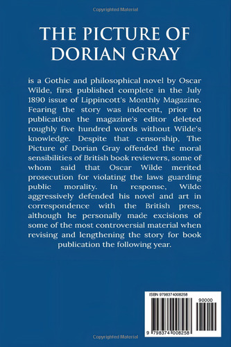 The Picture Of Dorian Gray, De Wilde, Oscar. Editorial Independently Published, Tapa Pasta Blanda, Edición 1 En Inglés, 2023