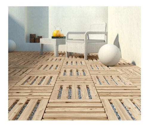 Imagen 6 de 9 de Combo X 8 Baldosas Deck Eucalipto 60 Cm X 60 Cm - Maderwil