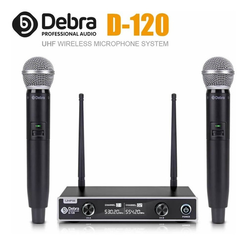 Imagen 9 de 9 de Microfonos Dinamicos Inalambricos Duales Debra D120 Uhf