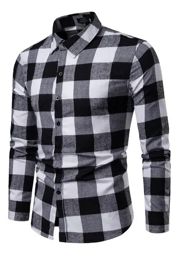 Camisa a cuadros para invierno, estilo franela, hombre – Lima