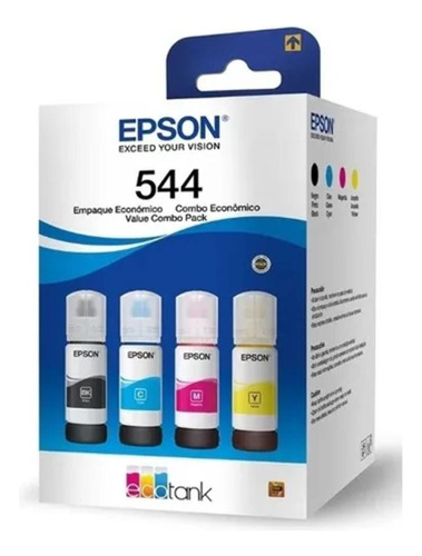 Tinta Epson T544 L3250 L3210 L3150 - Combo 04 Cores Tinta 4 Cores