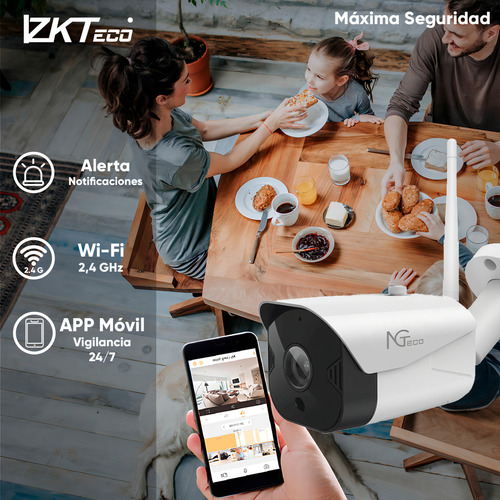 Zkteco Cámara De Seguridad Ng-c401-plus-32 Con Microsd 32gb Bullet Wifi 1080p Distancia Ir 15 Metros Almacenamiento Local Y En La Nube Control Remoto Audio Bidireccional Máxima Seguridad Cctv