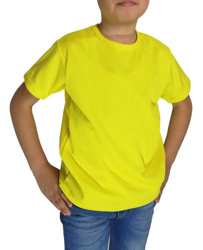 Playera Deportiva Amarillo Canario Infantil 60 Pzas