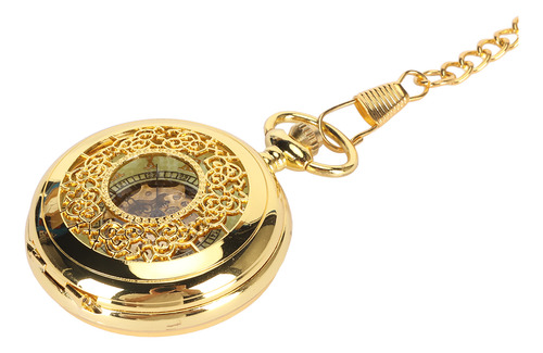 Reloj De Bolsillo Esqueleto Caja Dorada Reloj De Bolsillo