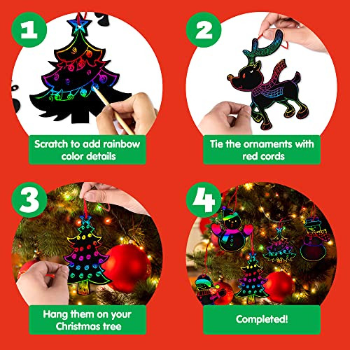 72 Piezas De Adornos Navideños Rascar De Color Arcoír...