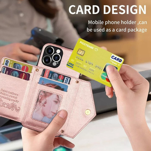 Funda De Piel Para iPhone Funda Tipo Cartera Con Correa
