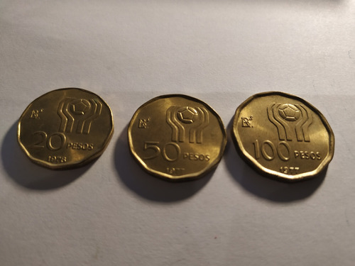 Monedas Mundial 78. Colección. 20, 50 Y 100 Pesos. 