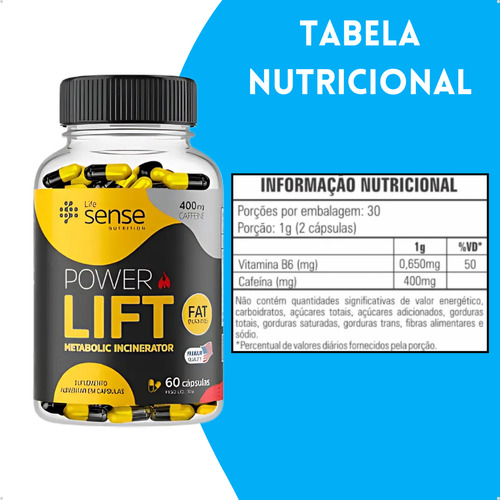2x Thermo Power Lift 400mg - Termogênico 60 Cáps Sabor Sem Sabor