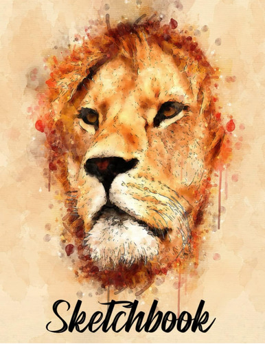 Libro: Sketchbook: Lion Themed Personalized Artist Book With