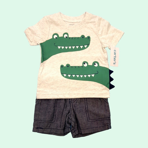 Polera + Short Bebe Niño Carters - Cocodrilo