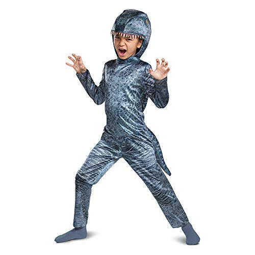 Disfraz De Velociraptor Azul De Jurassic World Para Niños, T