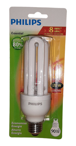 Lámpara Bajo Consumo 20w Cálida Philips ( Pack De 3 )