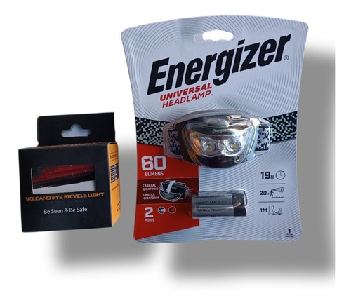 Combo Luz Led Bicicleta + Linterna Energizer 60 Lumens X1