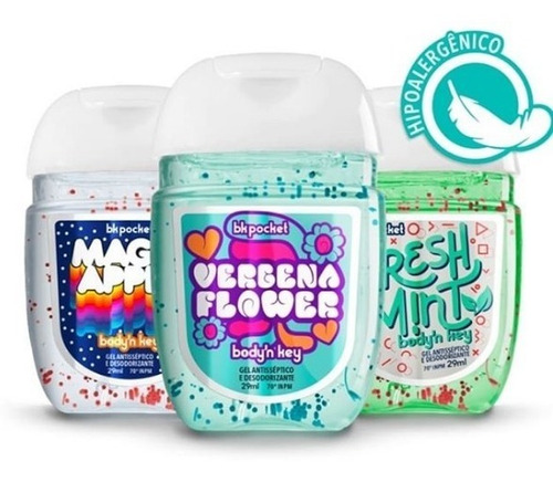 Gel de alcohol Body'n Key Gel de alcohol en botella, varias fragancias con dispensador, 29 ml, 35 g, paquete x 20