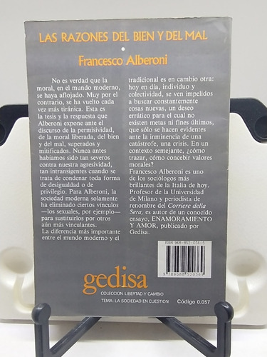 Razones Del Bien Y Del Mal -francesco Alberoni