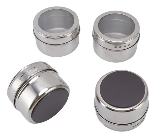 Tarros De Acero Inoxidable Para Especias, 4 Unidades, Con Ta